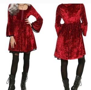 Hot Topic Rich Red Velvet Dress